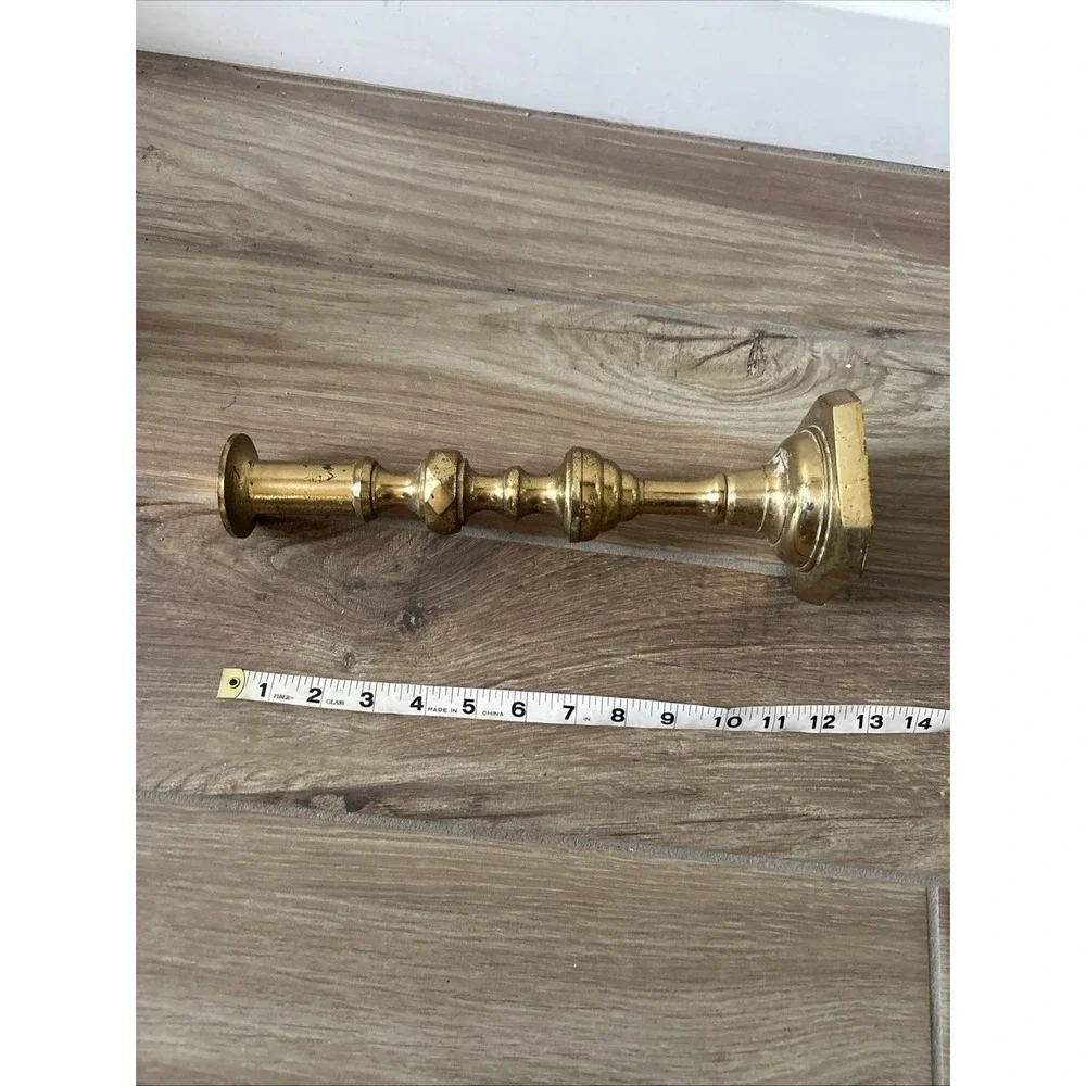 1‎ Candle Holder Pair Vintage Solid Brass Heavy 11